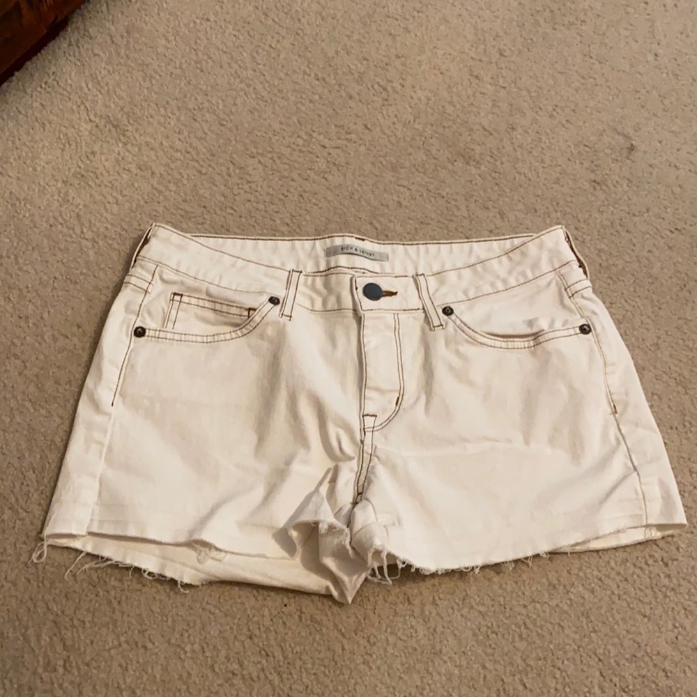White jean shorts